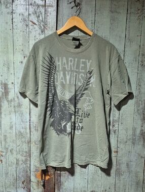 Harley-Davidson Olive Green Eagle Graphic Tee